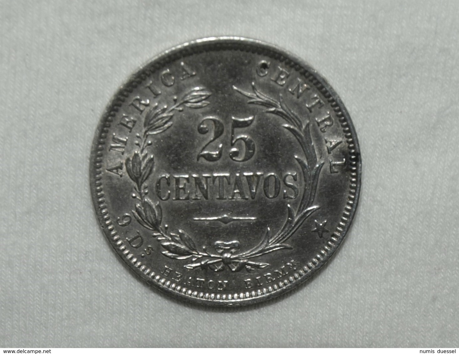 Silber/Silver Costa Rica, 1890 Heaton, 25 Centavos Funz/AU - Costa Rica