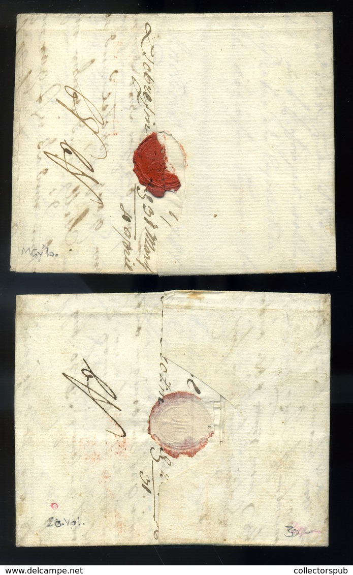 DEBRECEN 1787. 2db Portós Levél, Tartalommal Kétféle "v.DEBRECZIN" Bélyegzéssel Pestre Küldve, érdekes Tétel!  /  1787 2 - ...-1867 Prephilately