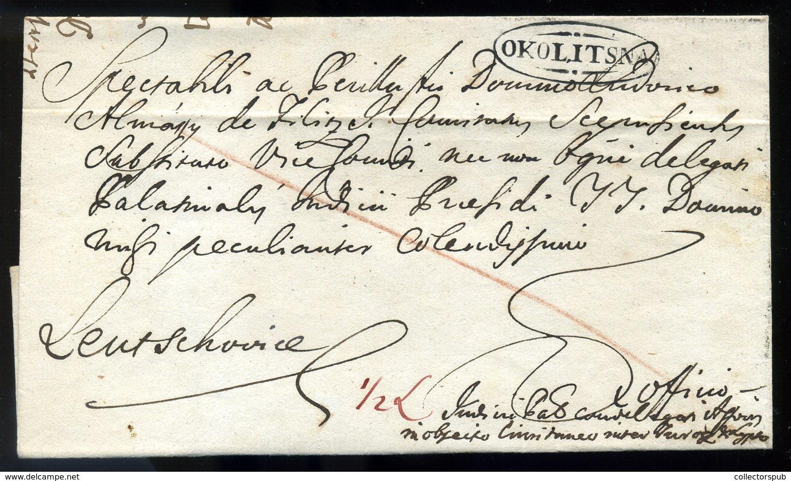 OKOLITSNA 1819. Szép Levél Lőcsére Küldve  /  Nice Letter To Lőcse - Autres & Non Classés