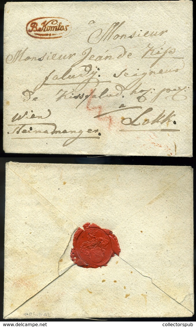 NAGYKOMLÓS / Comloșu Mare/ Bánátkomlós 1820-30. Szép Portós Levél, Luxus "B.Komlós" Piros(!) Bélyegzéssel,igen Ritka,jó  - ...-1867 Prephilately