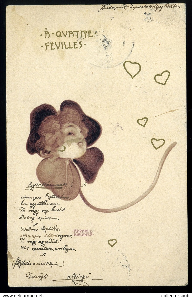 KIRCHNER R. 1900. Szignált Képeslap  /  1900 Signed Vintage Pic. P.card - Kirchner, Raphael