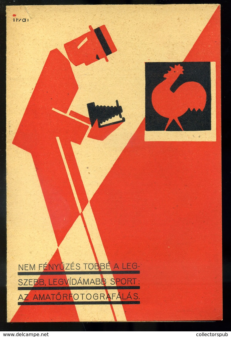 Amatőrfotografálás, Ritka Bauhaus Reklám Képeslap Sign . Irsai  /  Amateur Photo Rare Bauhaus Adv. Vintage Pic. P.card S - Altri & Non Classificati