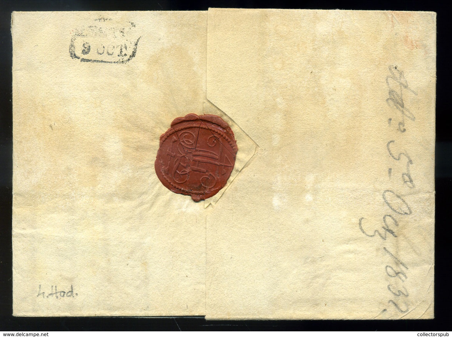 POZSONY 1832. Szép Portós Levél, Piros "Presburg" Bélyegzéssel, Pest érk. Bélyegzéssel  /  1832 Postage Due Letter Red P - Andere & Zonder Classificatie