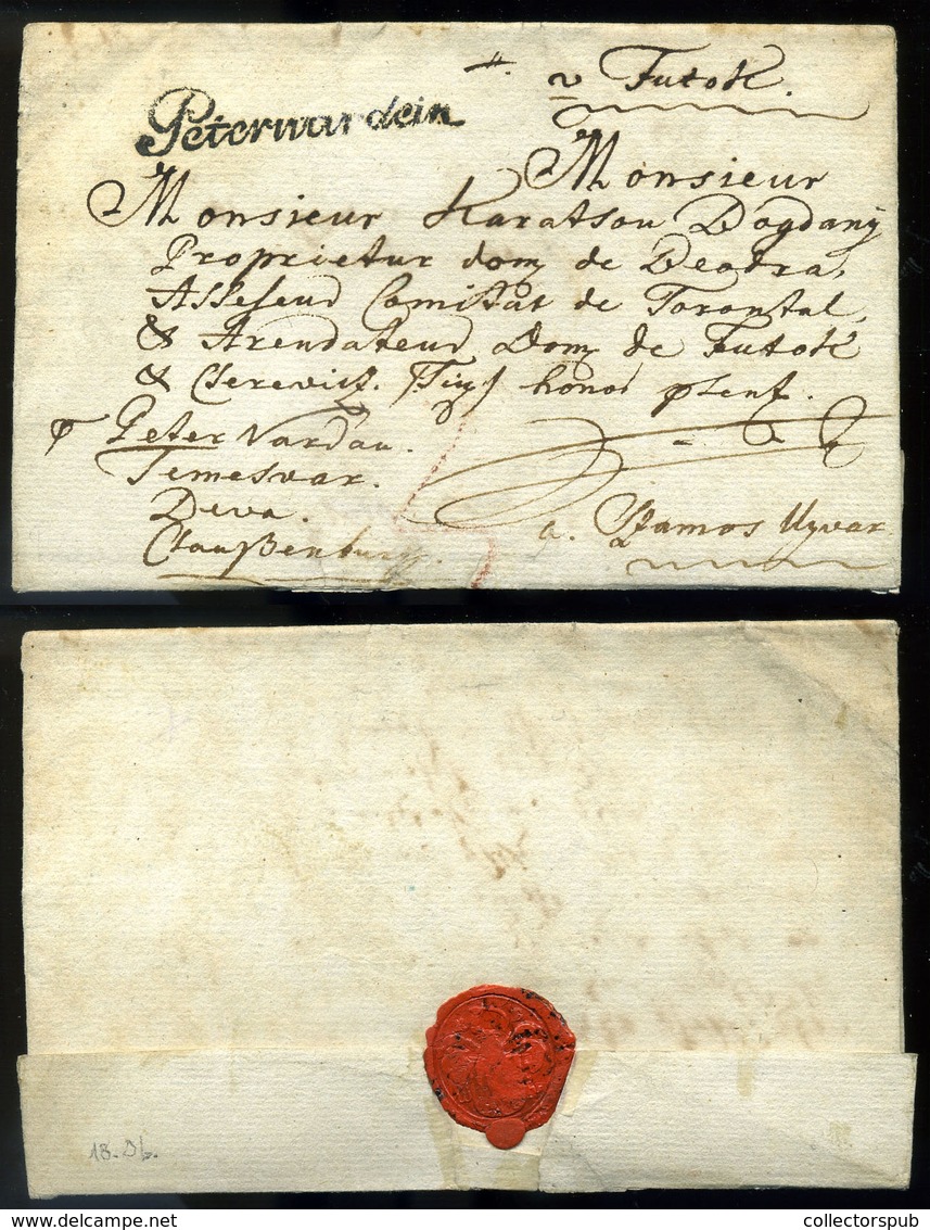 PÉTERVÁRAD 1796. (!) Szép Levél, Futakon Megírva Teljes Tartalommal Szamosújvárra Küldve. Szép Darab!  /  Nice Letter Fr - Serbia