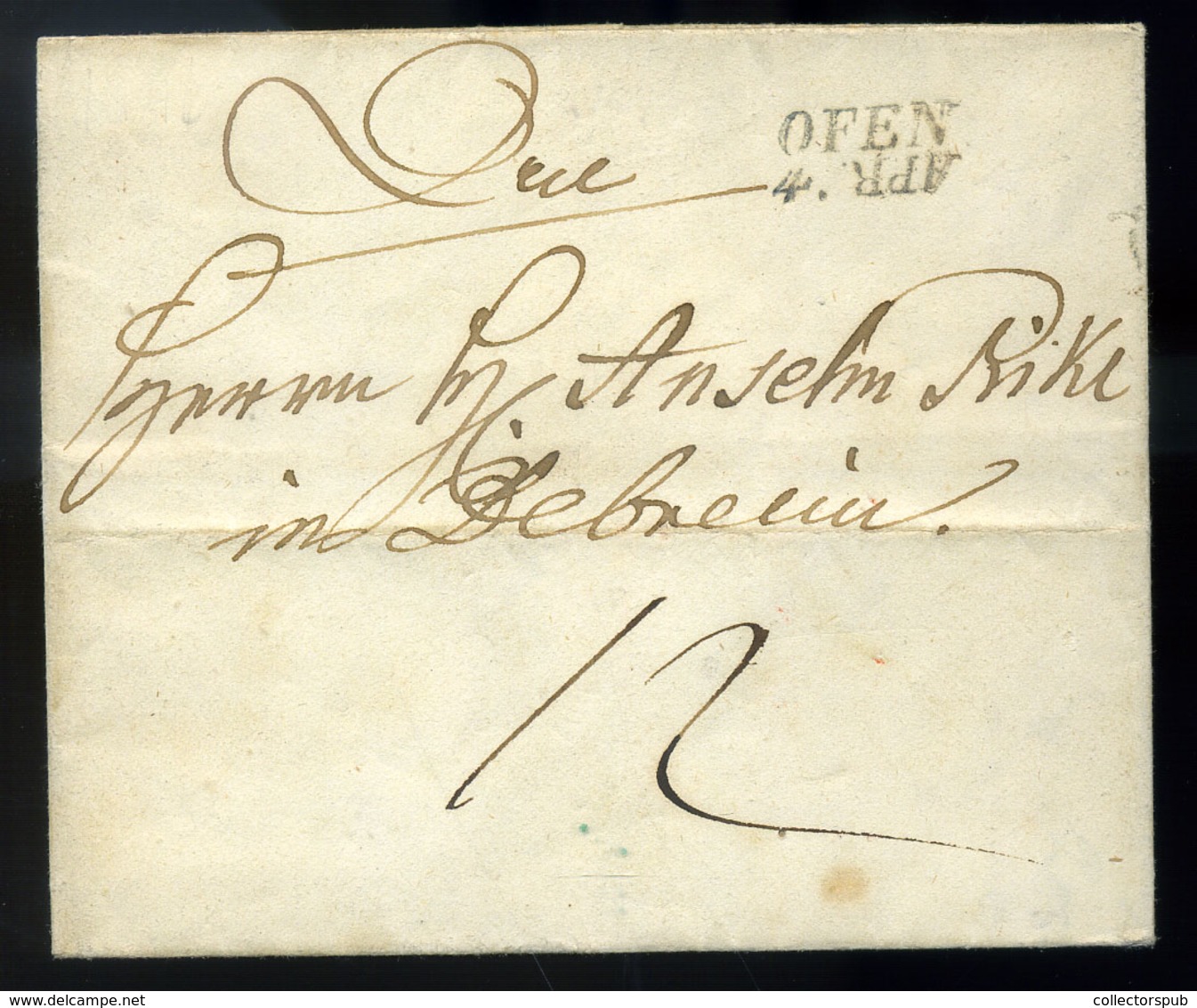 OFEN 1846. Portós Levél / Cover With Postage Due, Fordított Hónap A Bélyegzőben !!/ Inverted Date 'OFEN' - 'DEBREZIN' - ...-1867 Prephilately