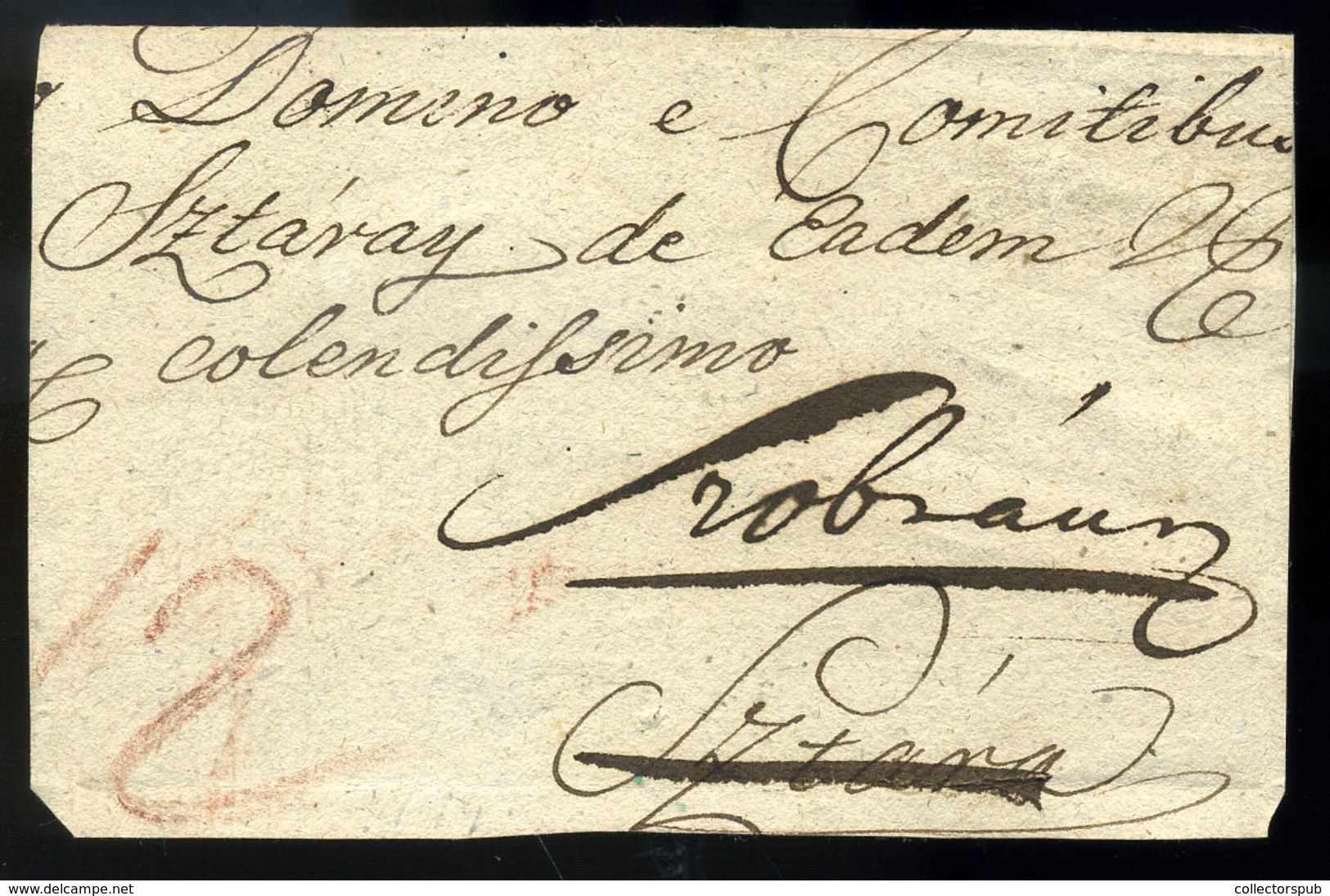 NAGYMIHÁLY 1819. Portós Levél Darab, Igen Ritka, Piros, Dátumos érkezési Bélyegzéssel (G:600p)   /    1819 Unpaid Letter - Other & Unclassified