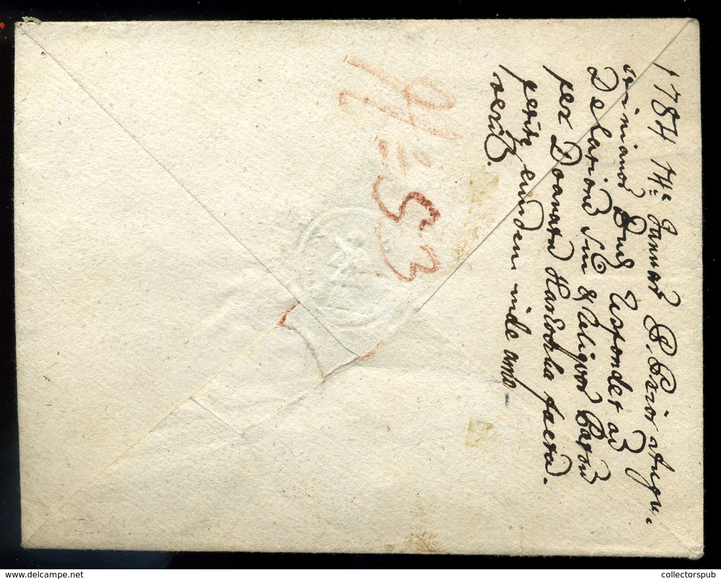 OFEN 1784. Dekoratív, Portós Levél "Von Ofen" Esztergomba Küldve (G:400)  /  OFEN 1784 Decorative Unpaid Letter "Von Ofe - ...-1867 Voorfilatelie