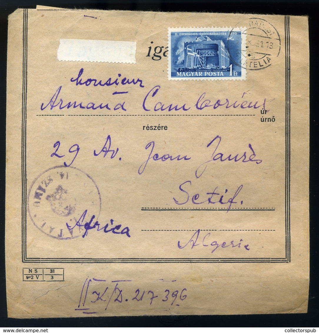 BUDAPEST 1951. Érdekes Küldemény Algériába Küldve  /  Intr. Package To Algeria - Brieven En Documenten