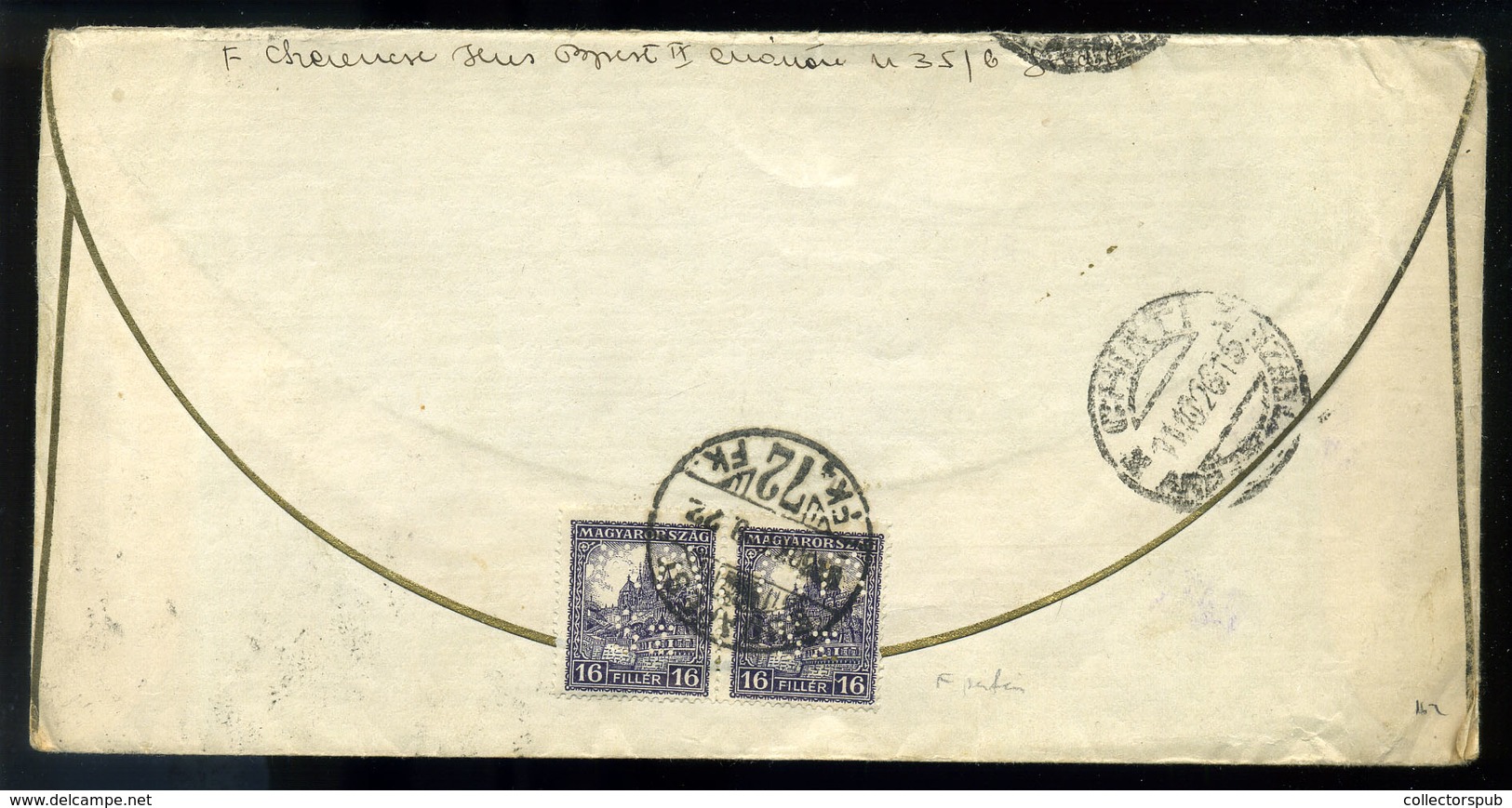 BUDAPEST 1926. Levél, Céglyukasztásos Bélyegekkel Olaszországba Küldve   /  Letter Corp. Punched Stamps To Italy - Covers & Documents