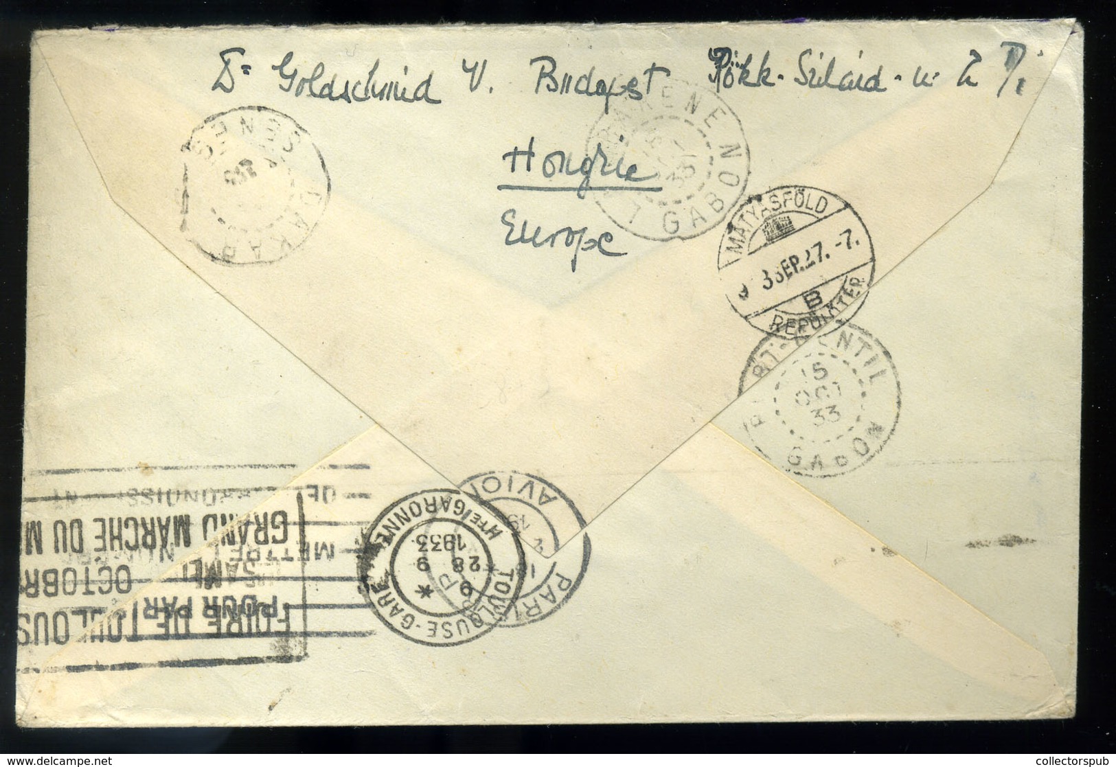 BUDAPEST 1933. Szép Légi Levél Gabonba (!) Küldve, Az Albert Schweitzer Kórházba,Ritka Darab!    /  1933 Nice Airmail Le - Covers & Documents