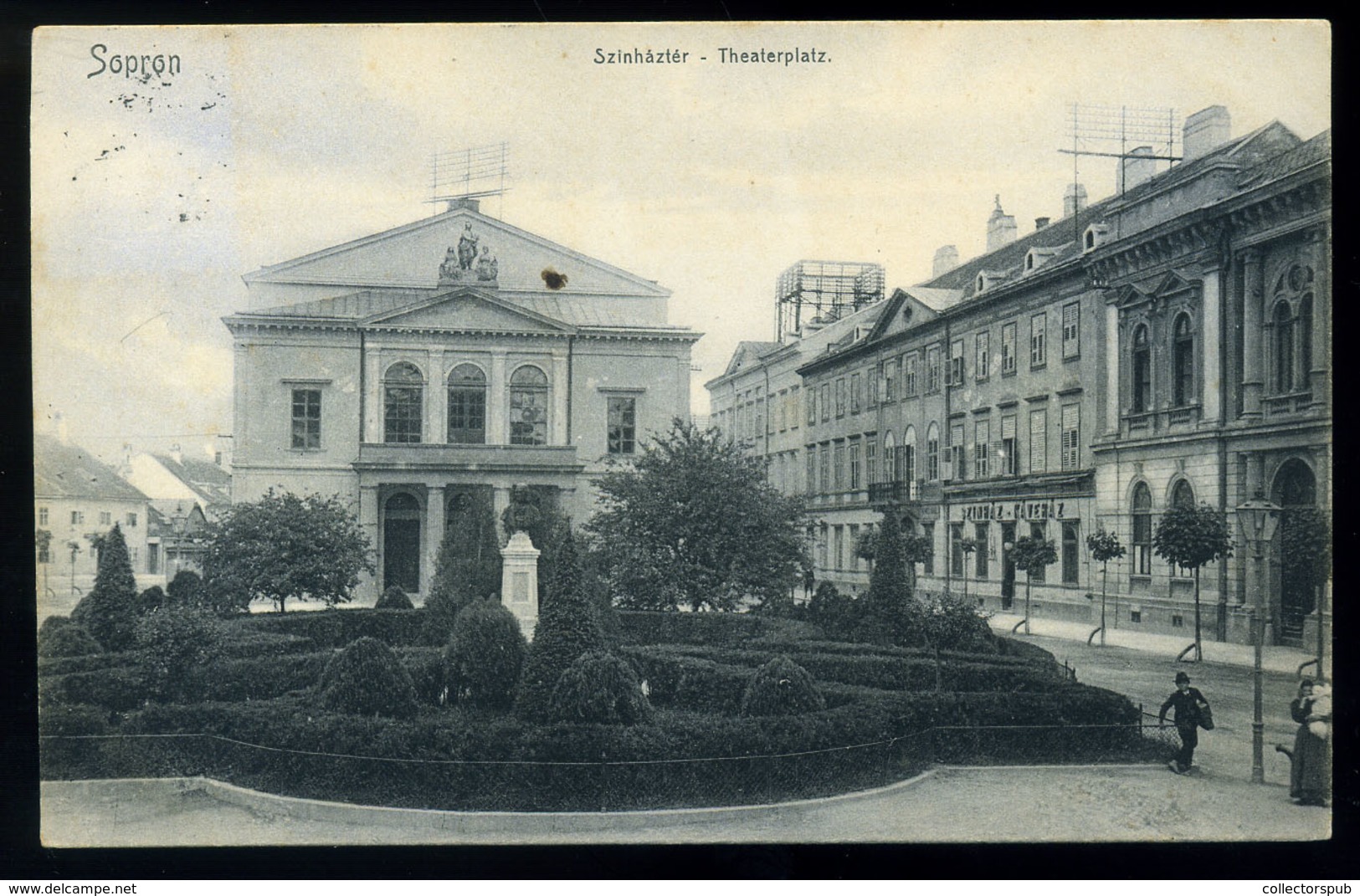 SOPRON 1909. Képeslap, Céglyukasztásos Bélyeggel  /  1909 Vintage Pic. P.card Corp. Punched Stamp - Gebruikt