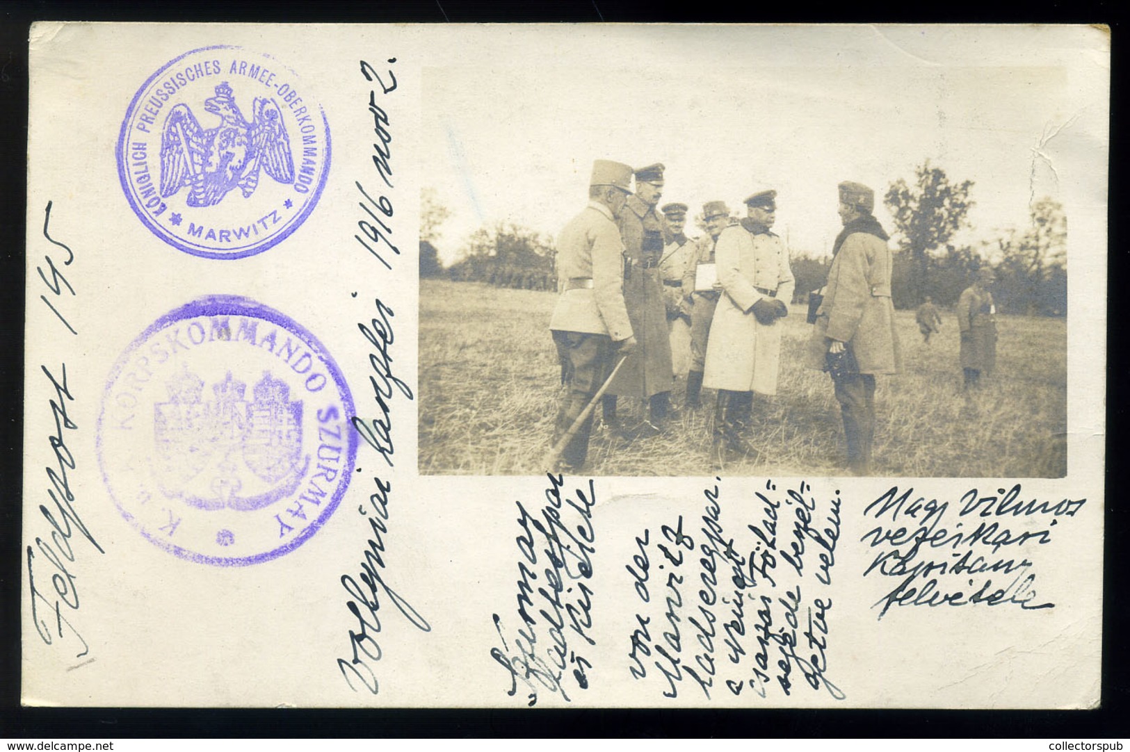 I. VH. Volhynia 1916. Harctér, Fotós Képeslap, Nevekkel! érdekes Fotós Képeslap  /  WW I. 1916 Volhynia Battlefield Phot - Used Stamps