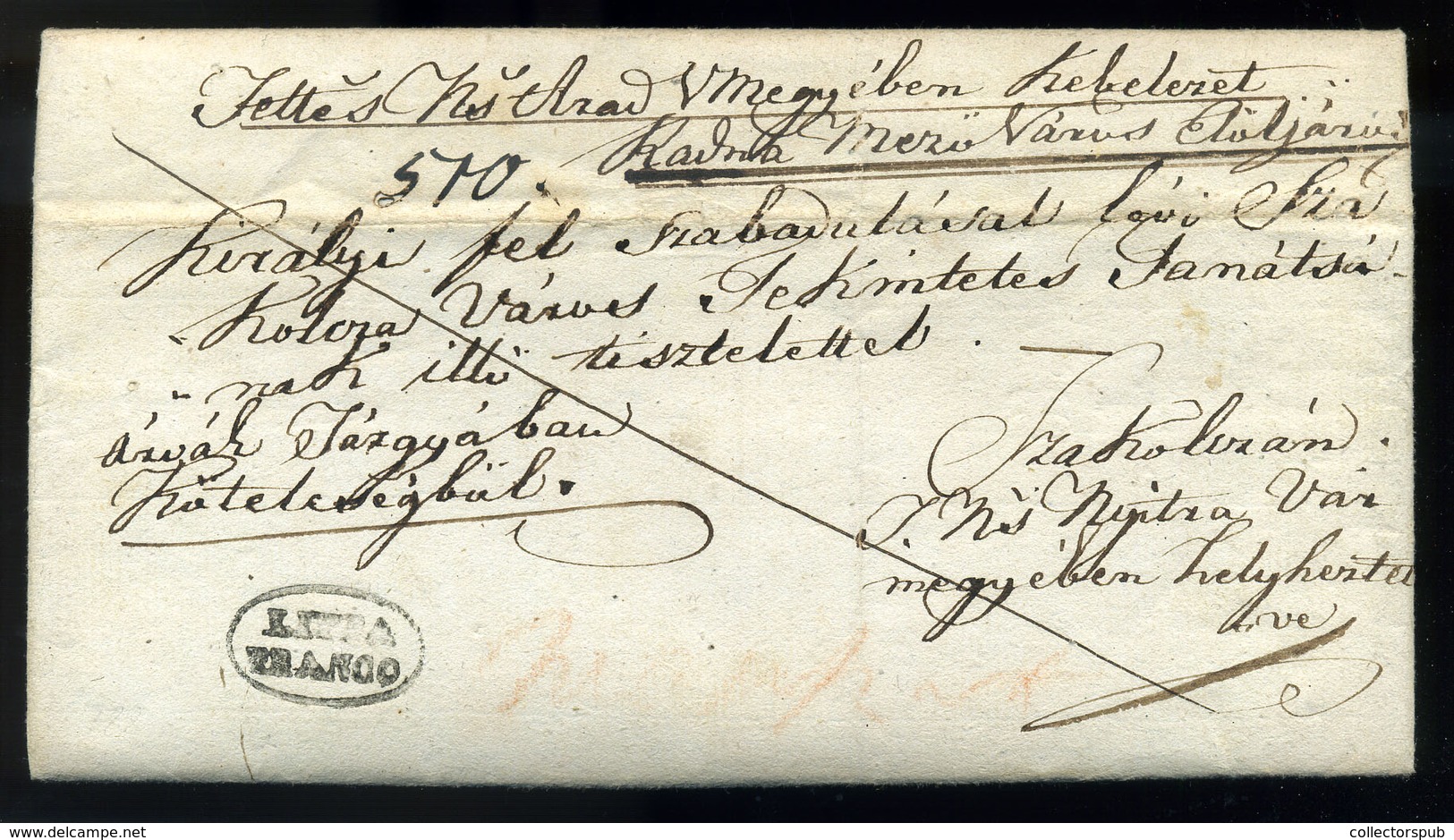 LIPPA 1838. Portos Levél, érdekes,magyar Nyelvű Tartalommal "LIPPA FRANCO"ritka Bélyegzéssel Szakolcára Küldve. (700p)   - ...-1867 Prephilately