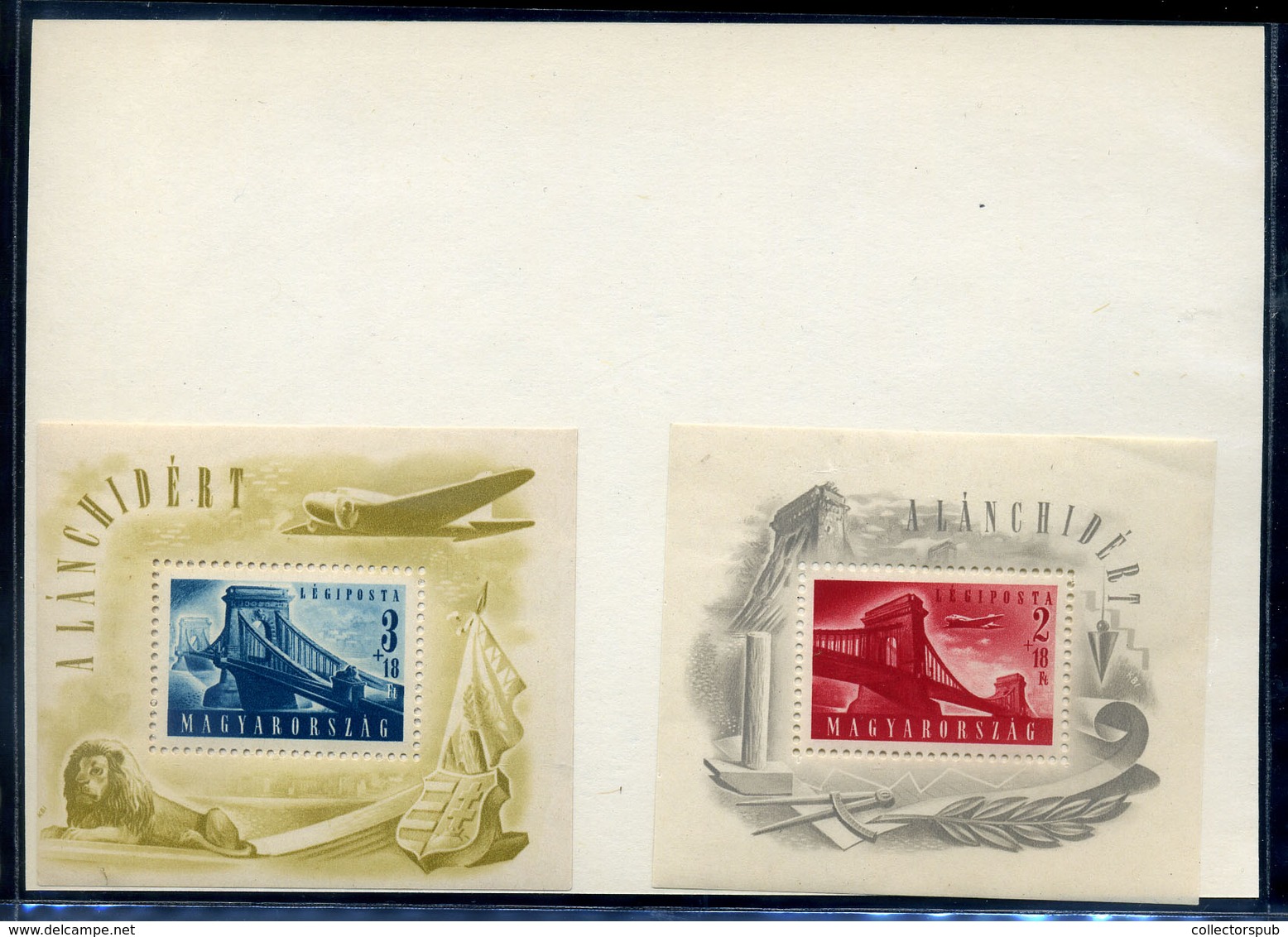 1948 Lánchíd I. + II. Blokk (60.000  /  Chain Bridge Block - Unused Stamps