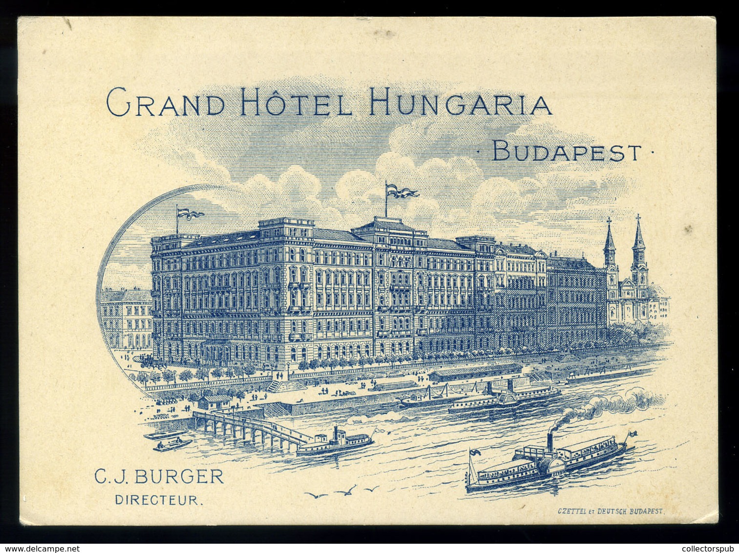 BUDAPEST 1910. Cca. Grand Hotel Hungaria, Dekoratív Cégkártya  /  Decorative Corp. Card - Zonder Classificatie