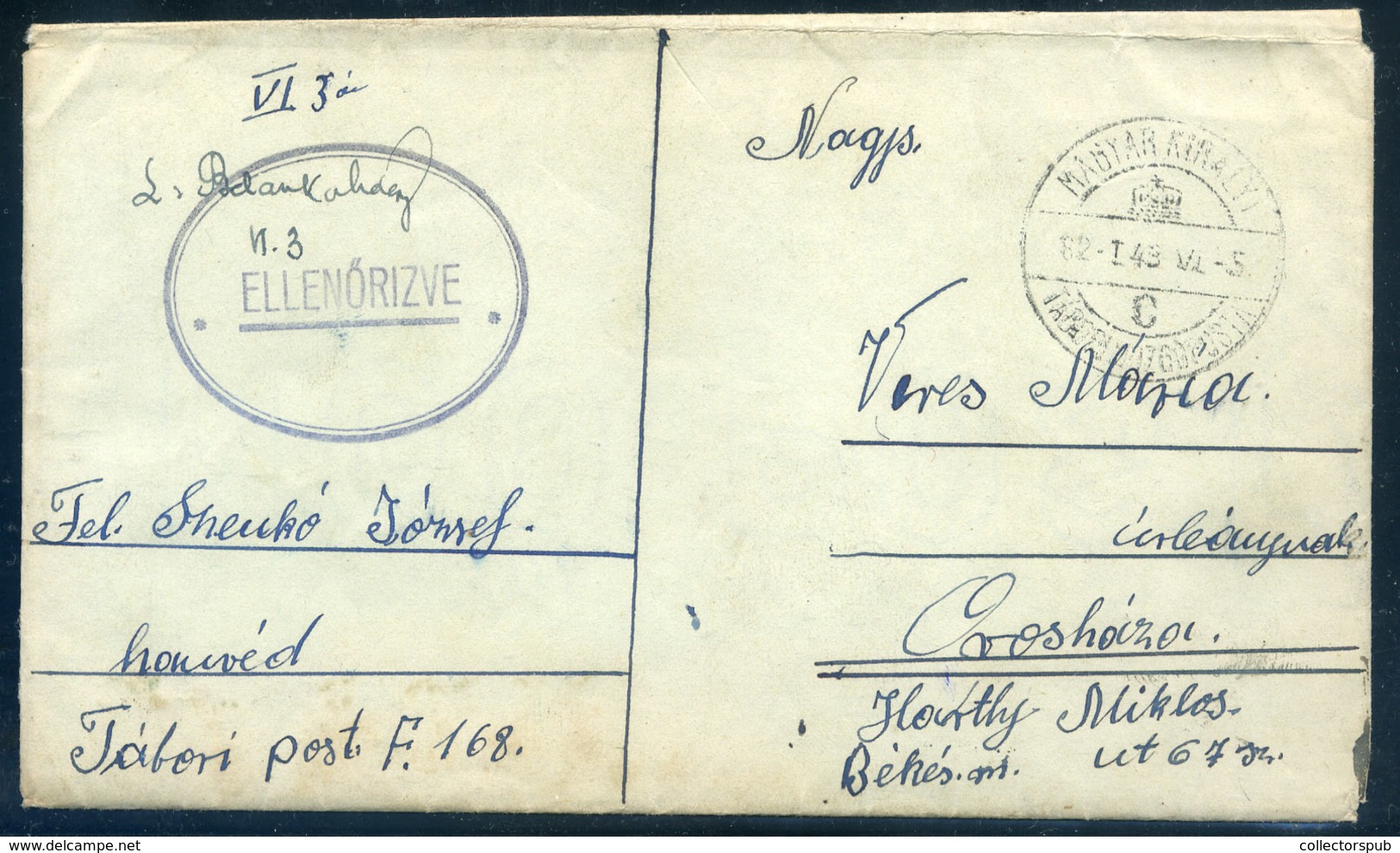 II. VH 1943. Tábori Posta Levél Tábori Mozgóposta "C" Bélyegzéssel / WW I. FPO P.card 1943 TPO "C" Pmk Orosházára Küldve - Covers & Documents