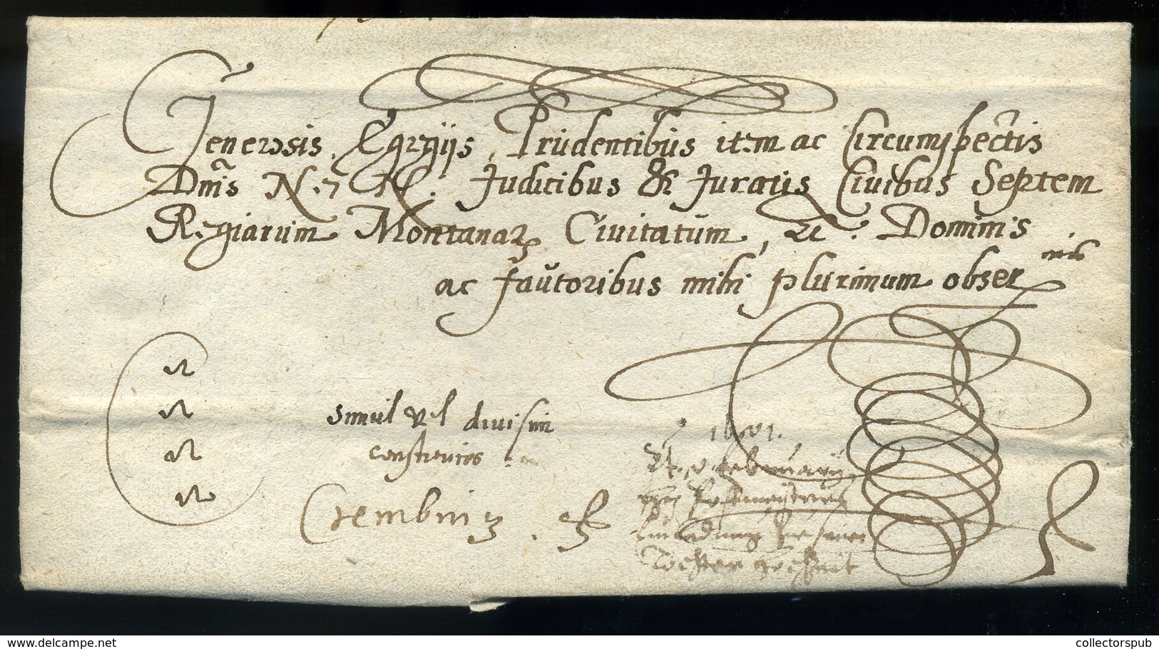 BAJMÓC 1621 (!) Dekoratív Cito, Cito, Citissime Levél Viaszpecséttel , Tartalommal Körmöcbányára Küldve. Oroszlány Csalá - Other & Unclassified