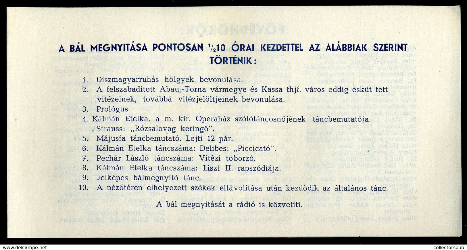 KASSA 1940. Vitézi Bál, Dekoratív Meghívó  /  Vitéz Ball Decorative Inv. - Unclassified