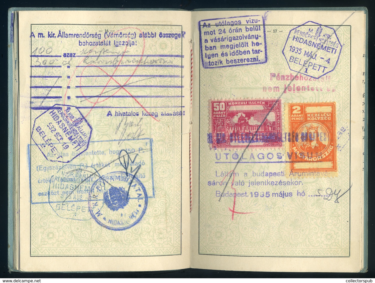 KASSA 1926 Csehszlovákia, Fényképes útlevél (2 Oldalon Konzuli Illetékbélyegek)  /  Czechoslovakia Photo Passport (consu - Zonder Classificatie