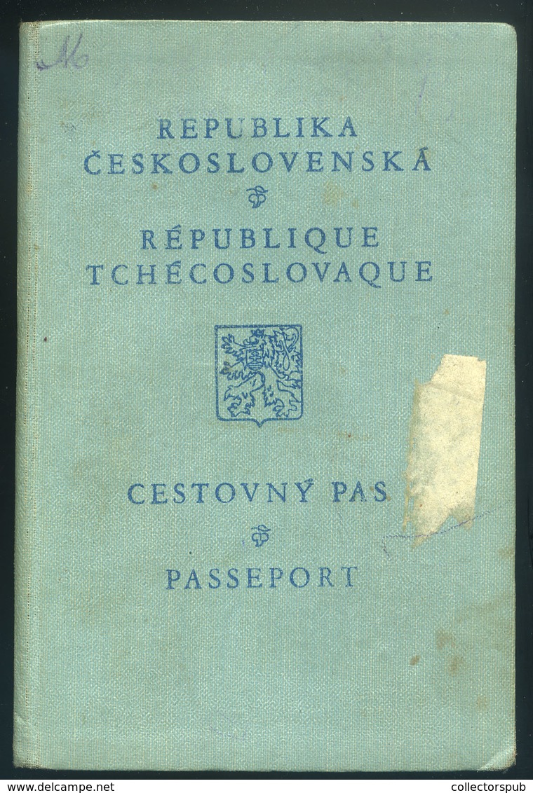 KASSA 1926 Csehszlovákia, Fényképes útlevél (2 Oldalon Konzuli Illetékbélyegek)  /  Czechoslovakia Photo Passport (consu - Unclassified