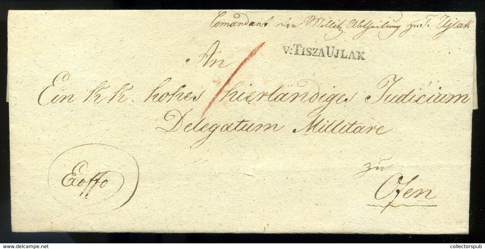 TISZAUJLAK 1840. Szép Ex Offo Levél Budára Küldve  /  Nice Official Letter To Buda - Ukraine