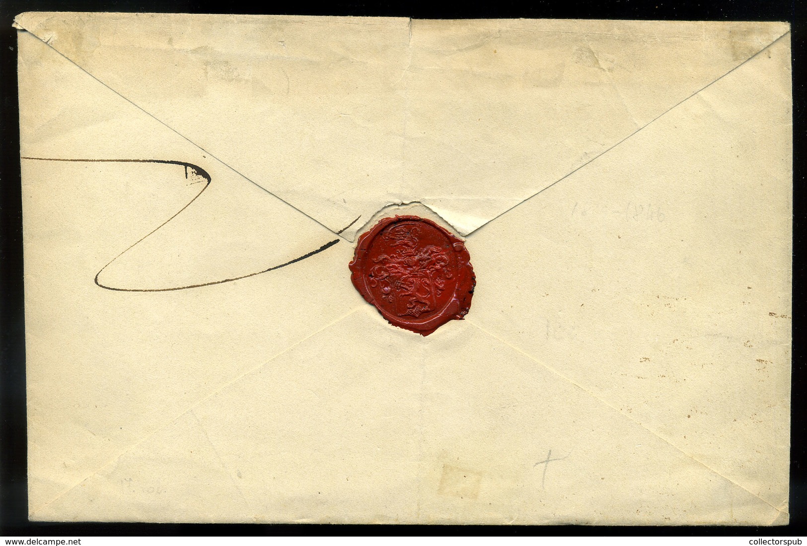 PEST 1835-45. Cca. Helyi (!) Levél, Piros Bélyegzéssel, Szép!  /  Local Letter Red Pmk, Nice - ...-1867 Voorfilatelie