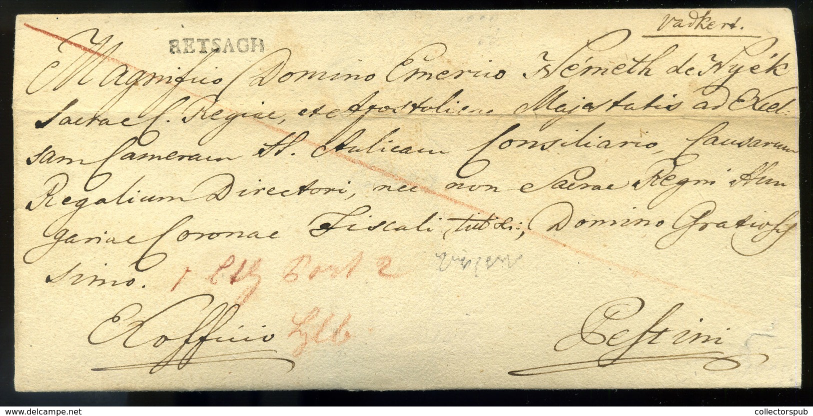 RÉTSÁG 1829. Szép Ex Offo Levél Pestre Küldve   /  Nice Official Letter To Pest - ...-1867 Voorfilatelie