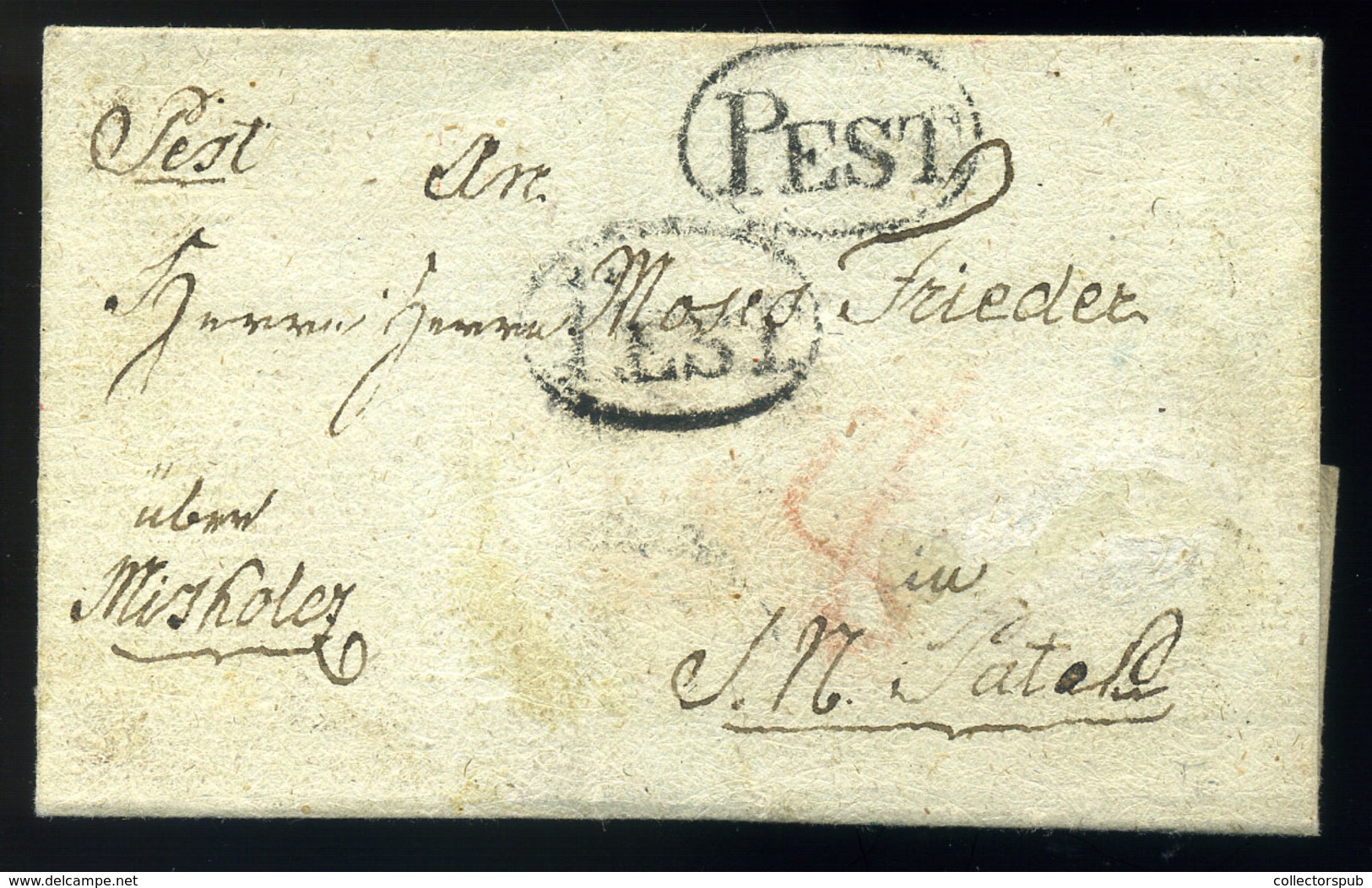 PEST 1823. Portós Levél, Tartalommal , Kétszer Bélegezve Sárospatakra Küldve  /  1823 Unpaid Letter Cont Double Pmk To S - ...-1867 Prephilately