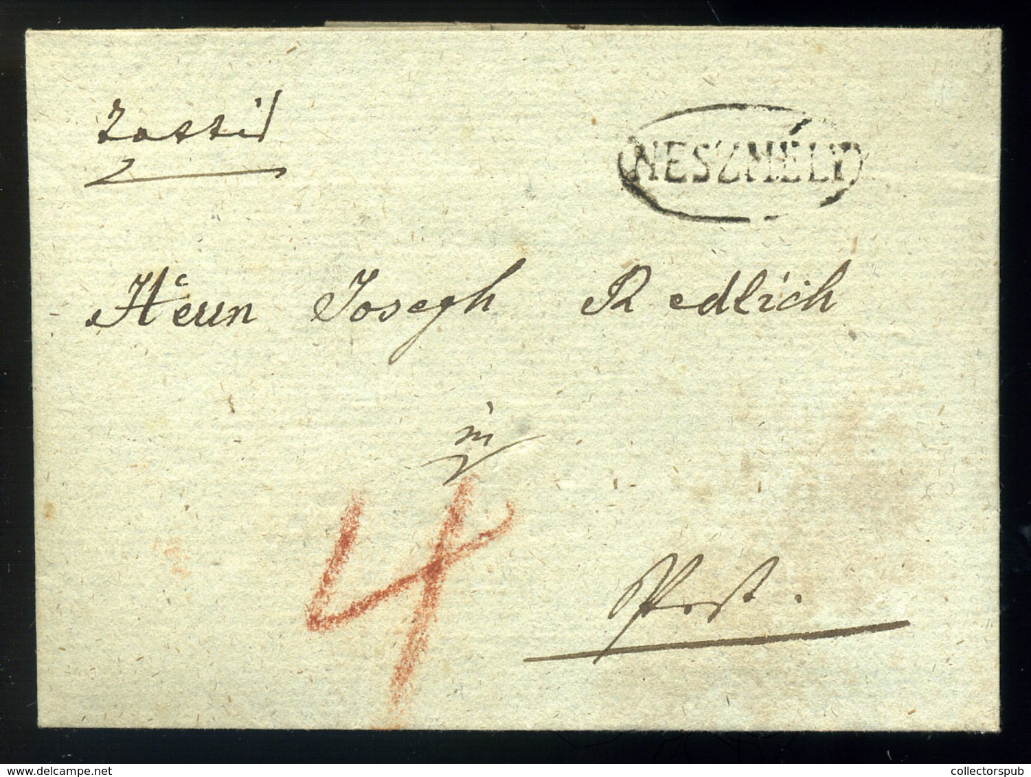 NESZMÉLY 1841. Szép Portós Levél, Tartalommal Pestre Küldve, érk. Bélyegzéssel  /  1841 Nice Unpaid Letter, Cont. To Pes - ...-1867 Prephilately