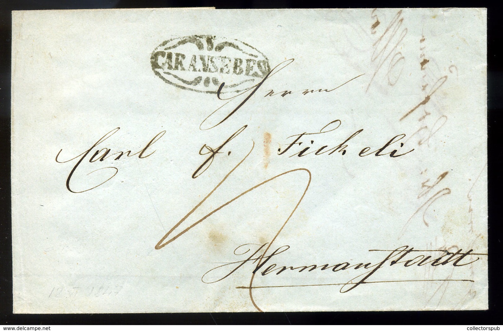 KARÁNSEBES 1847. Portós Levél, Tartalommal Nagyszebenbe Küldve , érkezési Bélyegzéssel  /  1847 Unpaid Letter Cont. To N - ...-1867 Prephilately