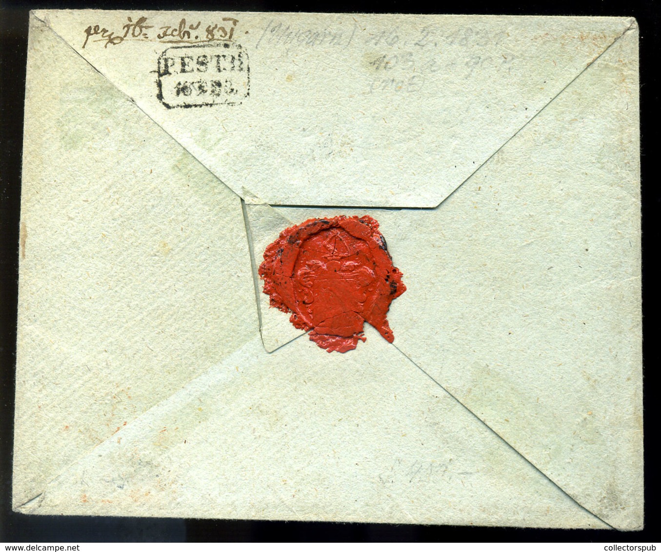 BEODRA 1831. Portós Levél, Piros Bélyegzéssel Pestre Küldve, érk. Bélyegzéssel  /  1831 Unpaid Letter Red Pmk To Pest, A - Serbia