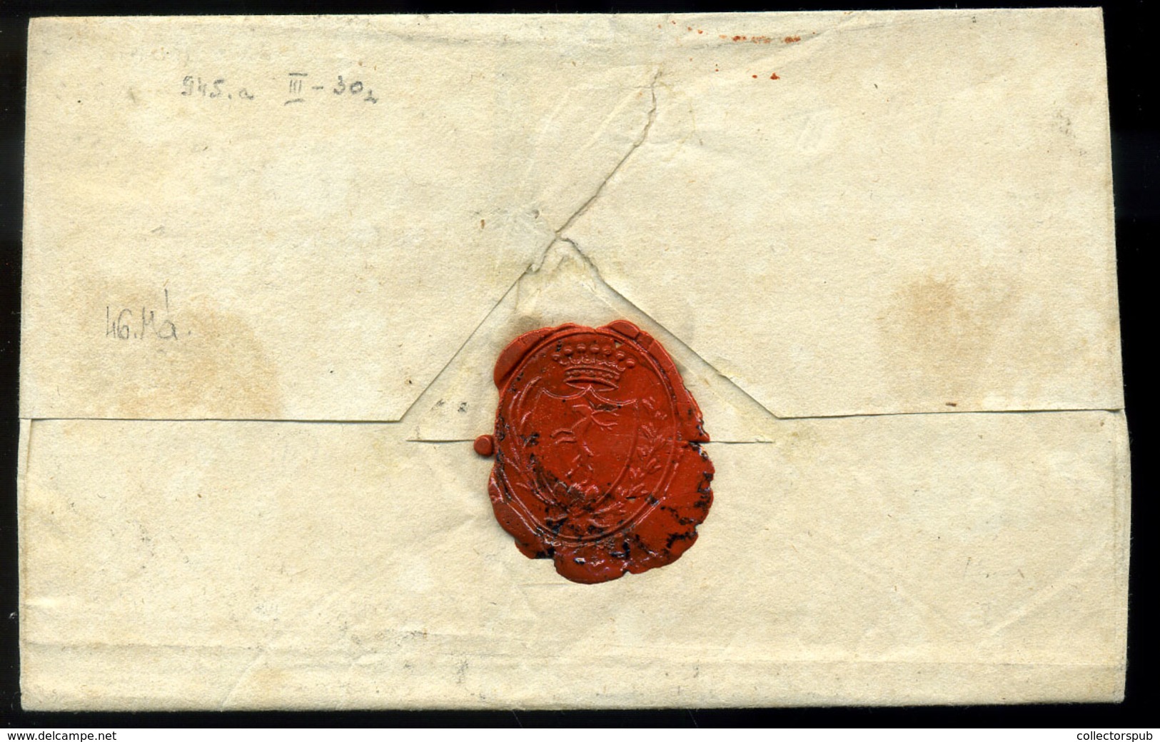 NAGYKANIZSA 1835. Cca. Portós Levél, Piros Bélyegzéssel Szekszárdra  /  Ca 1835 Unpaid Letter Red Pmk To Szekszárd - ...-1867 Prephilately