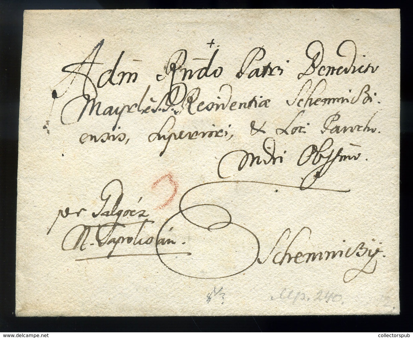 NAGYSZOMBAT 1759. Levél 3kr Portóval  'v.TYRNAU' Selmecbányára Küldve. Ritka, Korai Darab!   /  1759 Letter 3kr Postage - Andere & Zonder Classificatie