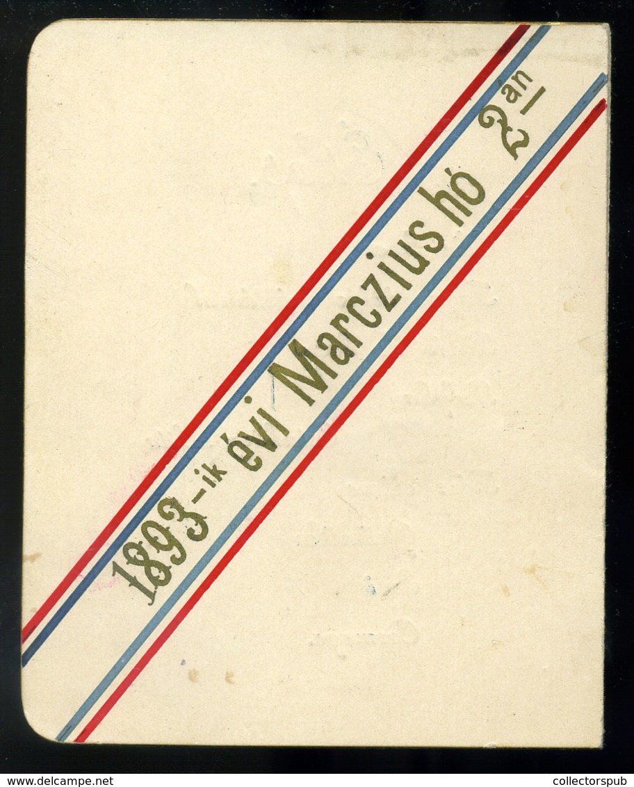 MENÜKÁRTYA , 1893. Berlin Testvérek Szállodája "A Magyar Királyhoz" , Pozsonyi Magyar Kir. Posta és Távirda Tisztikar Fo - Unclassified