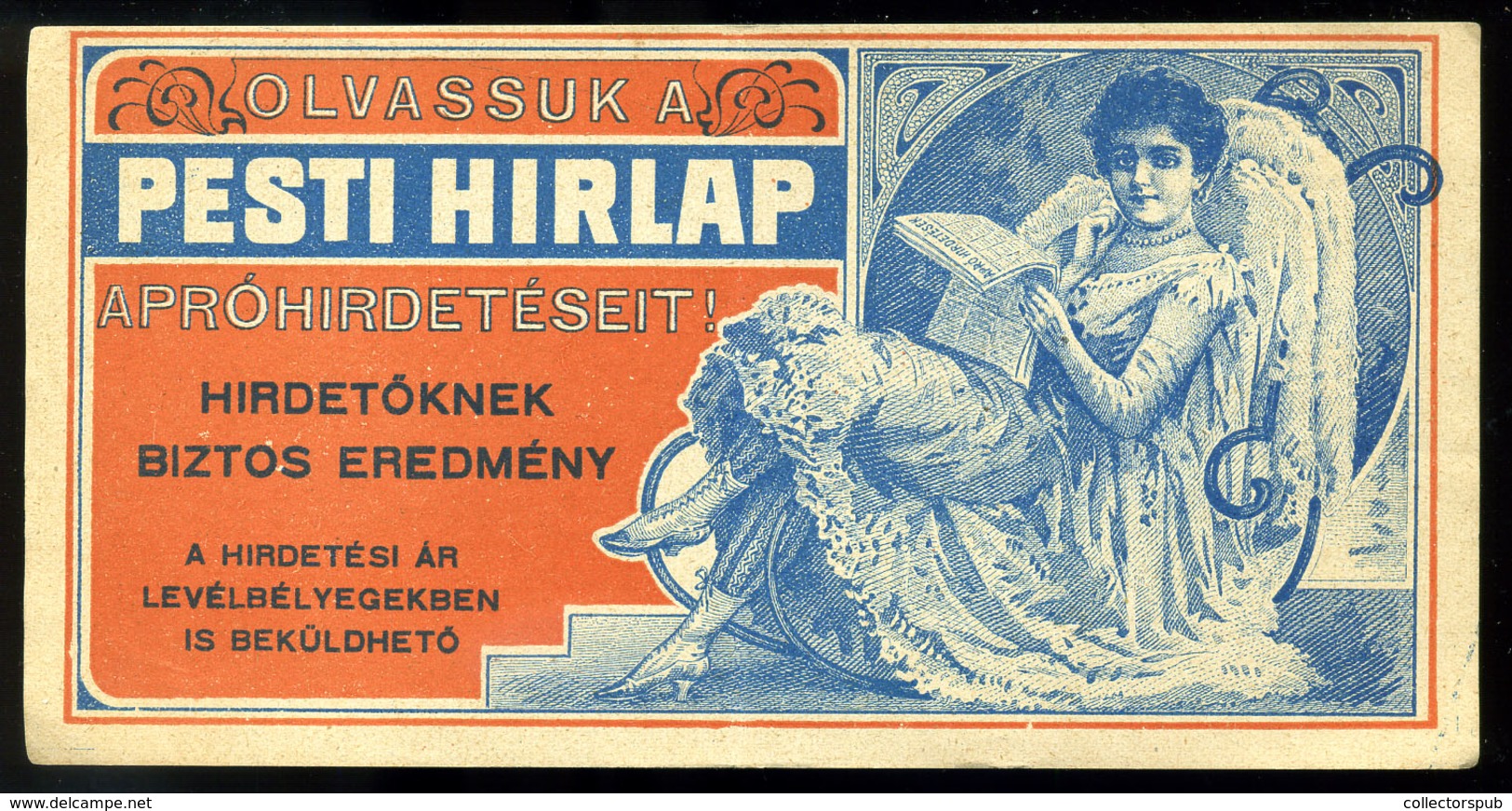 SZÁMOLÓ CÉDULA  Régi Reklám Grafika , Pesti Hirlap  /  COUNTING CARD Vintage Adv. Graphics, Pest Gazette - Unclassified
