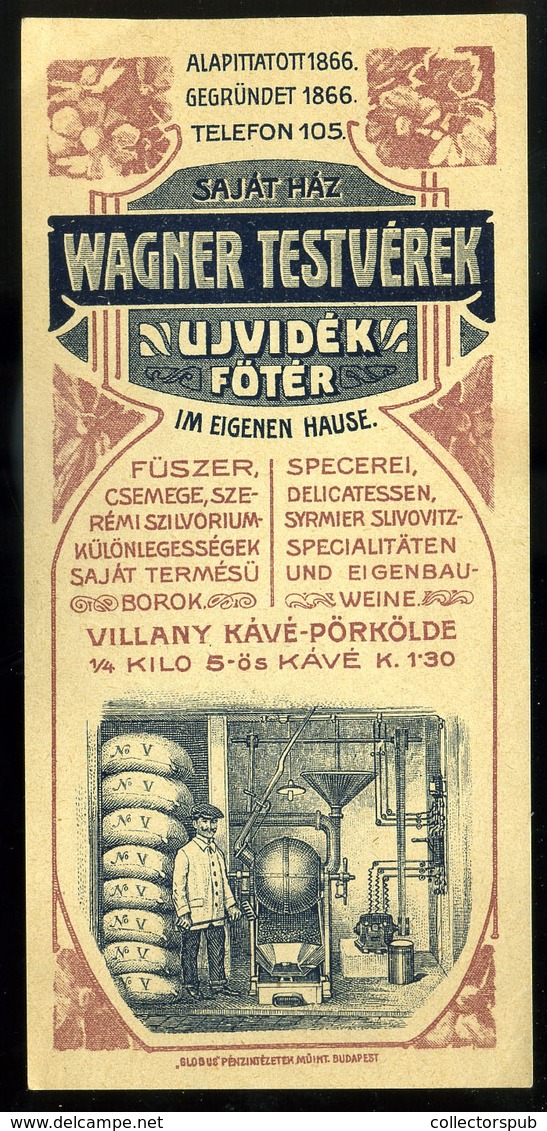 SZÁMOLÓ CÉDULA  Régi Reklám Grafika , Újvidék, Fűszer Csemege Sligovica    /  COUNTING CARD Vintage Adv. Graphics, Novi  - Unclassified