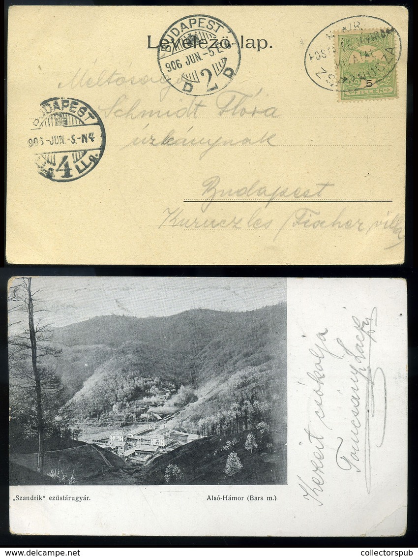 1906. Képeslap, Zsarnócza  M.kir. Távirda Ritka Bélyegzéssel  /  1906 Vintage Pic. P.card Hun. Roy. Telegraph Rare Vinta - Gebruikt