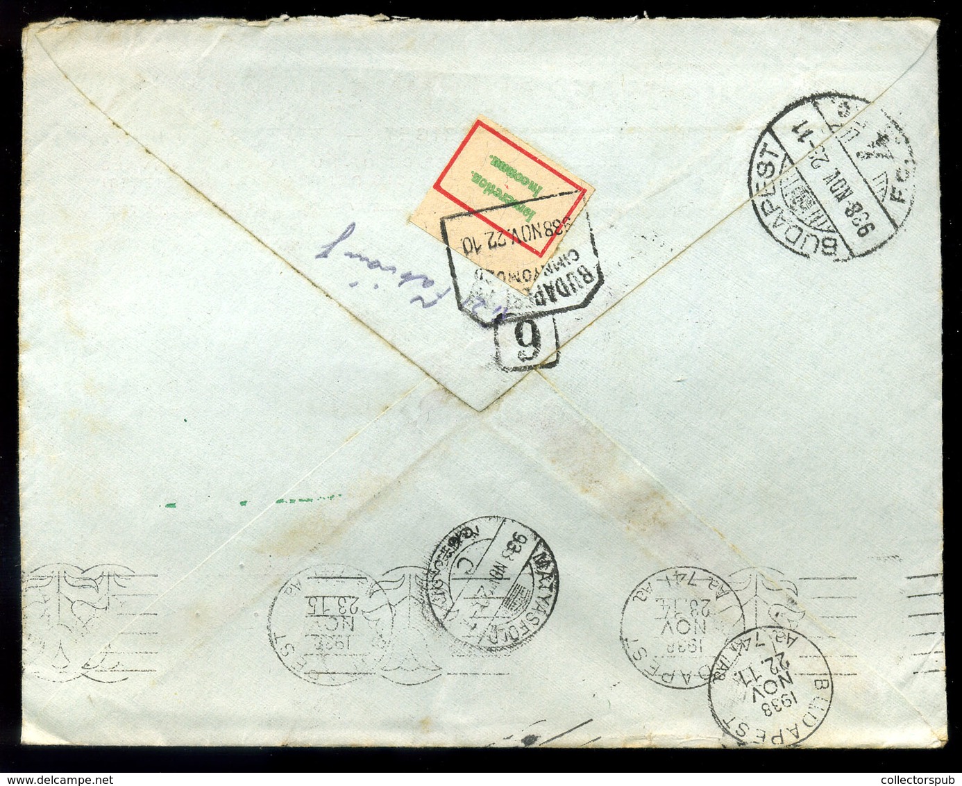 BUDAPEST 1938. Visszaküldött Céges Levél Arcképek 20f  /  Returned Corp. Letter Portraits 20f - Covers & Documents