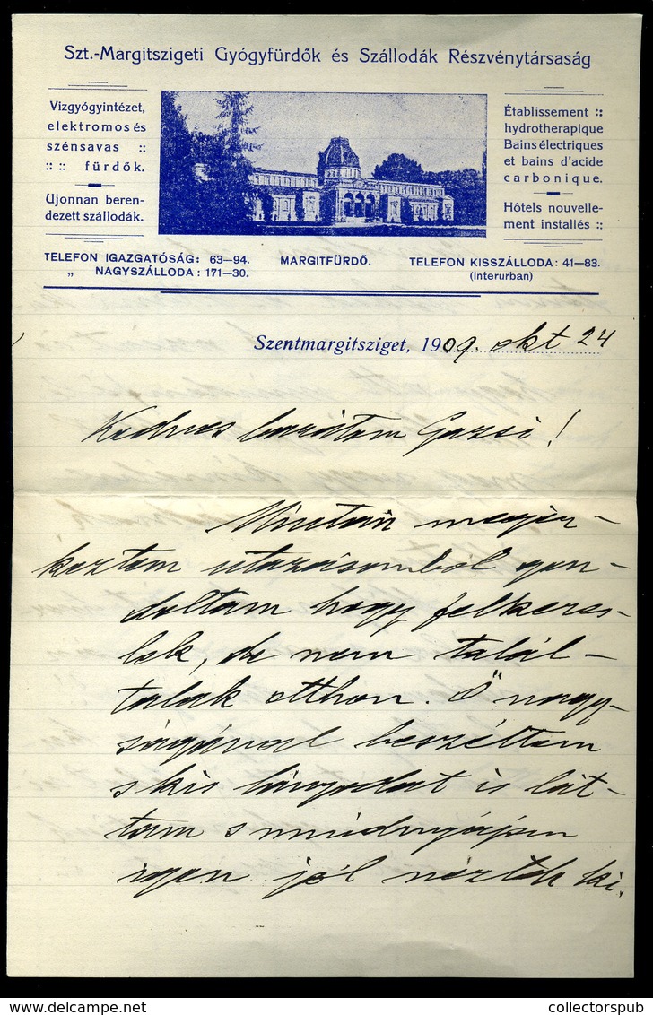 MARGITSZIGET 1909. Dekoratív Levél Drezdába Küldve  /  Decorative Letter To Dresden - Used Stamps