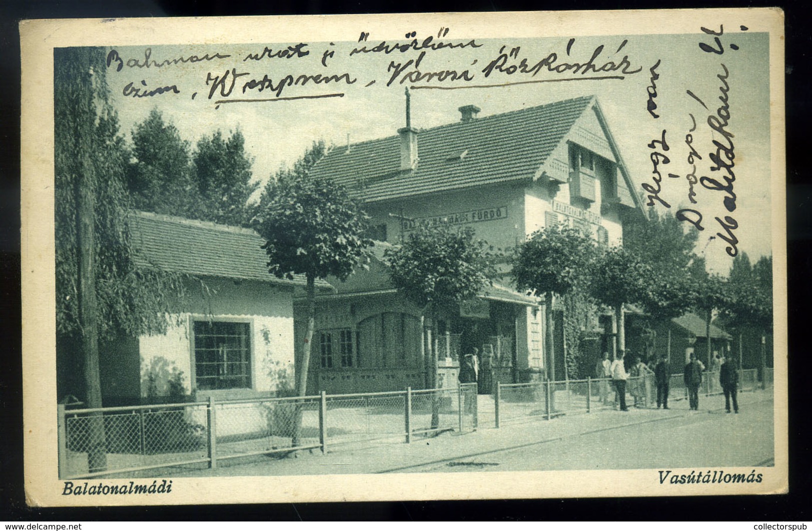 BALATONALMÁDI 1930. Vasútállomás Régi Képeslap   /  1930 Train Station Vintage Pic. P.card - Hungary