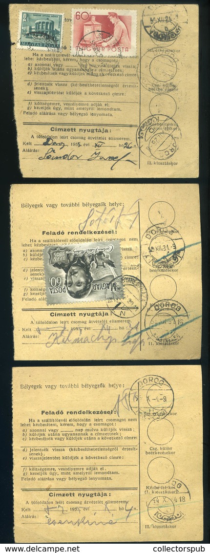 BUDAPEST 1955-56. 3db Csomagszállító, Ritkább Darabok!  /  1955-56 3 Parcel P.cards Rare - Covers & Documents