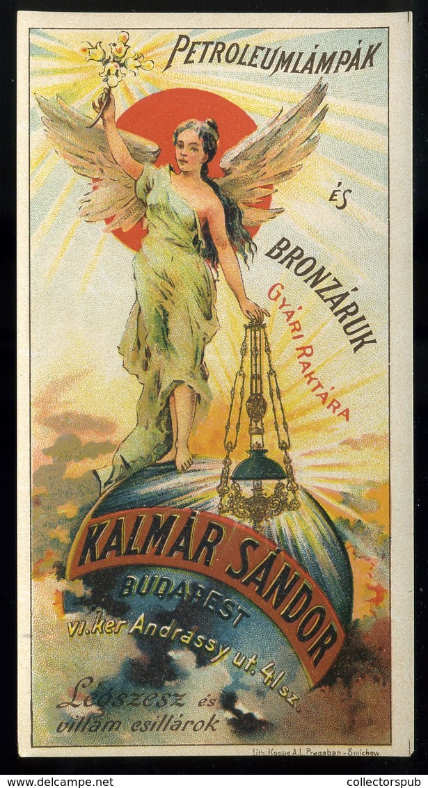 SZÁMOLÓ CÉDULA  Régi Reklám Grafika , Petróleum Lámpák  /  COUNTING CARD Vintage Adv. Graphics, Kerosene Lamps - Zonder Classificatie