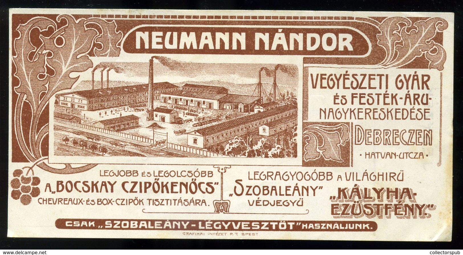 SZÁMOLÓ CÉDULA  Régi Reklám Grafika , Debrecen, Neumann  /  COUNTING CARD Vintage Adv. Graphics, Debrecen, Neumann - Zonder Classificatie