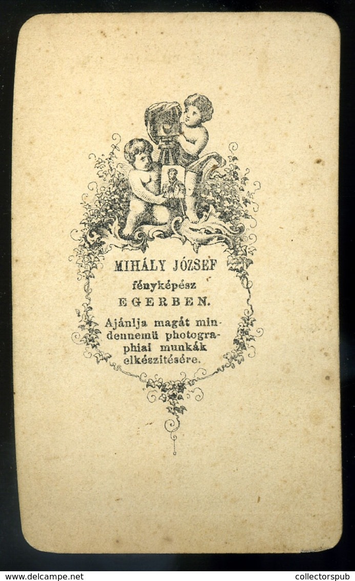 EGER 1865. Cca. Mihály József : Ismeretlen Férfi , Régi Visit Fotó  /  1865 Unknown Man Vintage Visit Photo - Andere & Zonder Classificatie