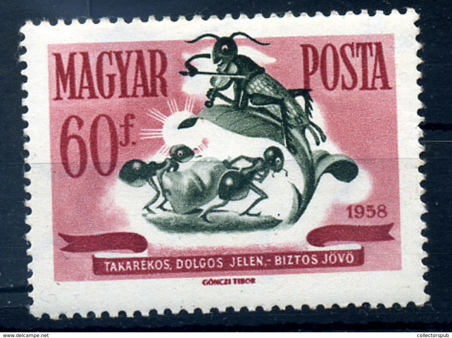 1958. Takarékosság 60f A Fekete Szín Látványos Eltolódásával!  /  60f Black Color Shifted - Unused Stamps