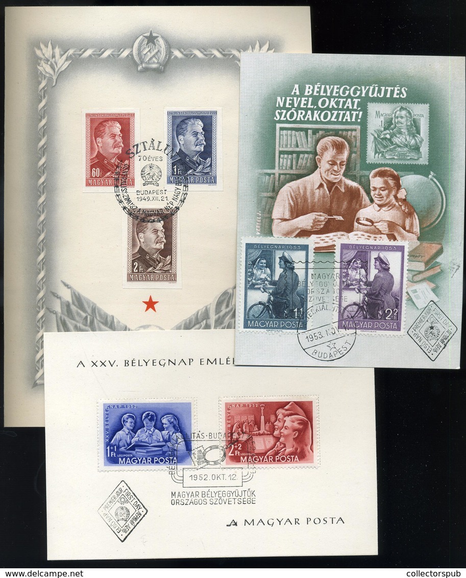 1949-1957. Emléklapok 8db. Jó Tétel, Az Egyik Légrády által Aláírt!  /  8 Memorial Cards Good Bundle 1 Signed By Légrády - Unused Stamps