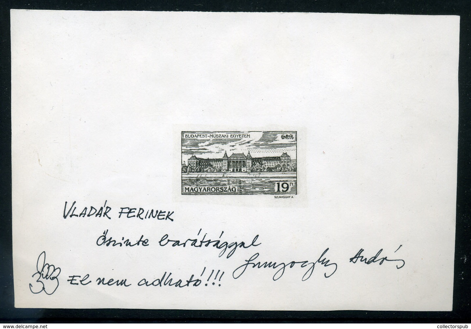 1995. Budapest Nevezetességei, Bélyeg Terv, Próbanyomat A Tervező Dedikációjával!  /  Stamp Layout Test Print - Unused Stamps