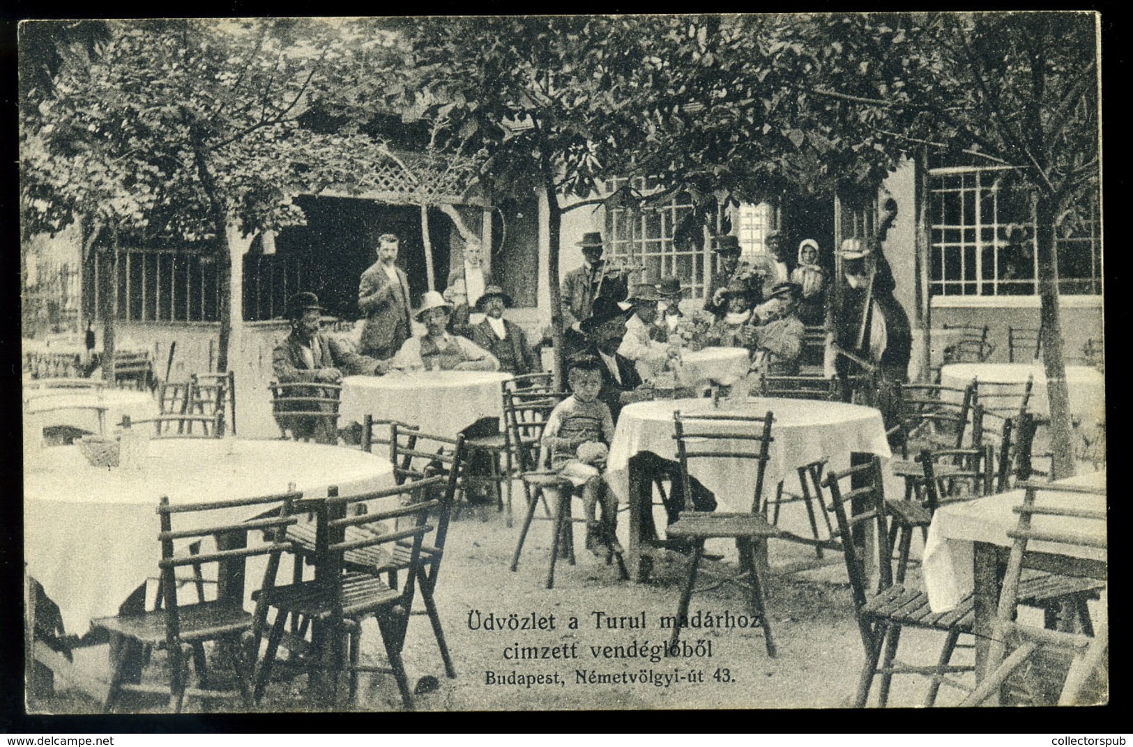 BUDAPEST Németvölgyi út Vendéglő A Turul Madárhoz, Régi Képeslap  1910. Cca  /  Németvölgyi Rd. Turul Restaurant , Vinta - Hongarije