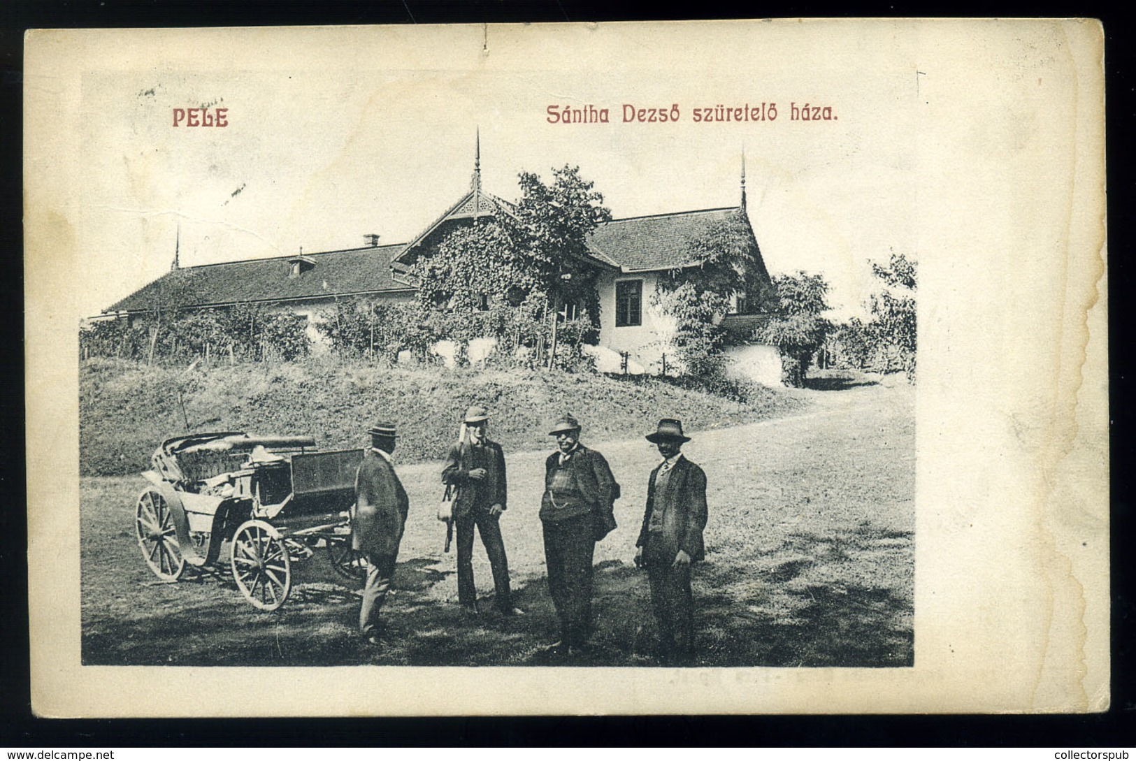 Pele, Becheni 1911. Sántha Dezső Szüretelő Háza, Hintó / Grape Harvesting House, Cart - Hungary