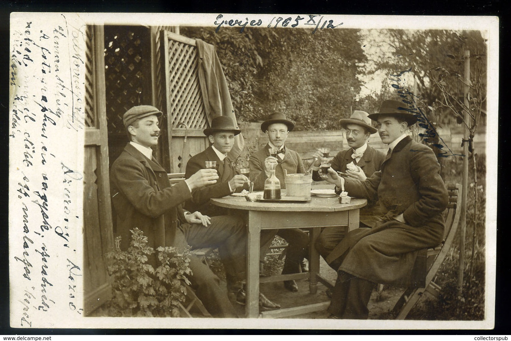 EPERJES 1905. Borozó Társaság, Fotós Képeslap  /  1905 Wine Drinking Company Photo Vintage Pic. P.card - Hungary